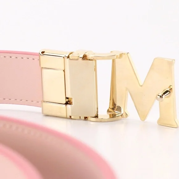 MCM Light Pink Belt with Gold Logo Buckle MCM | Accessories | Women Mcm Pink Belt Size Us M | Poshmark main image 2